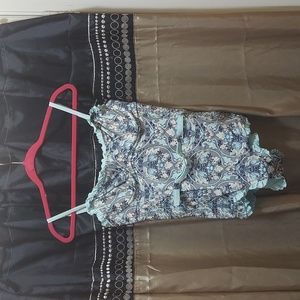 Vintage 1950s Inspired Paisley Print Halter One Piece Swimsuit Size XL